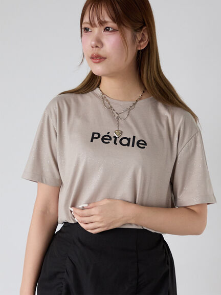 グリッターロゴTシャツ（オフホワイト/チャコールグレー/ベージュ）｜ehka sopo（エヘカソポ）通販