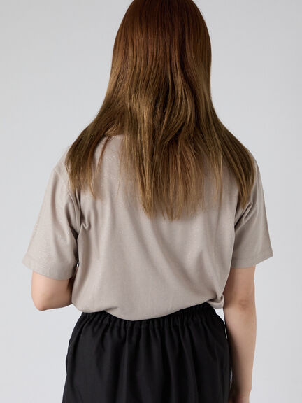 グリッターロゴTシャツ（オフホワイト/チャコールグレー/ベージュ）｜ehka sopo（エヘカソポ）通販