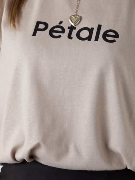グリッターロゴTシャツ（オフホワイト/チャコールグレー/ベージュ）｜ehka sopo（エヘカソポ）通販
