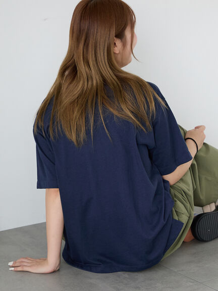 花モチーフTシャツ（オフホワイト/イエロー/ネイビー）｜ehka sopo（エヘカソポ）通販