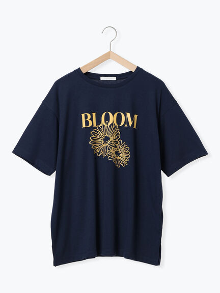 花モチーフTシャツ（オフホワイト/イエロー/ネイビー）｜ehka sopo（エヘカソポ）通販
