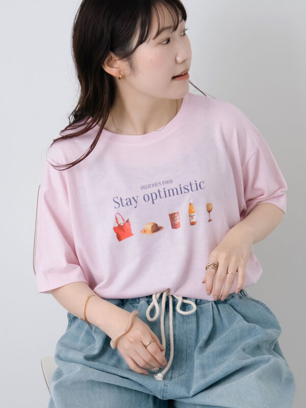 フードプリントTシャツ（ピンク）｜ehka sopo（エヘカソポ）通販
