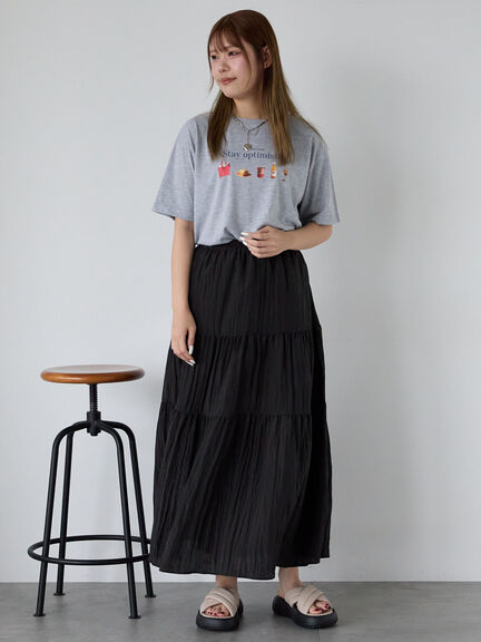 フードプリントTシャツ（オフホワイト/グレー/ピンク）｜ehka sopo（エヘカソポ）通販