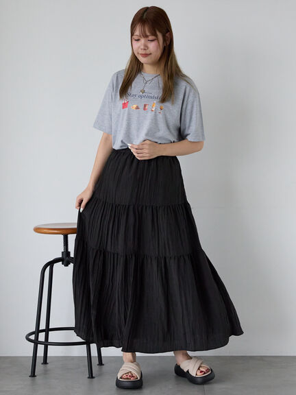 フードプリントTシャツ（オフホワイト/グレー/ピンク）｜ehka sopo（エヘカソポ）通販