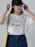 フードプリントTシャツ（オフホワイト/グレー/ピンク）｜ehka sopo（エヘカソポ）通販