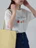 フードプリントTシャツ（オフホワイト/グレー/ピンク）｜ehka sopo（エヘカソポ）通販
