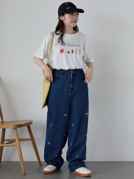 フードプリントTシャツ（オフホワイト/グレー/ピンク）｜ehka sopo（エヘカソポ）通販