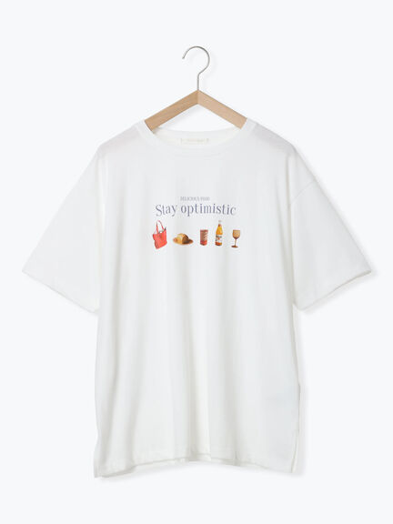 フードプリントTシャツ（オフホワイト/グレー/ピンク）｜ehka sopo（エヘカソポ）通販