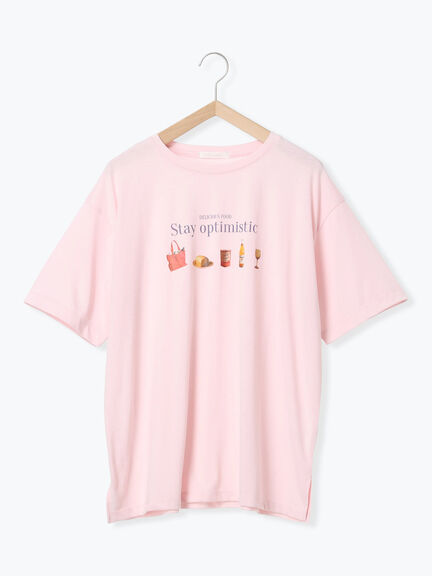 フードプリントTシャツ（オフホワイト/グレー/ピンク）｜ehka sopo（エヘカソポ）通販