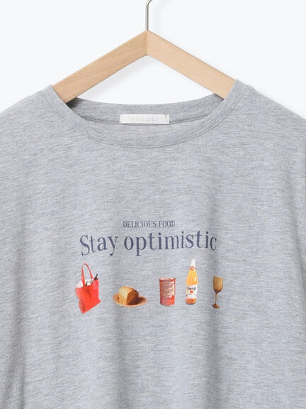 フードプリントTシャツ（オフホワイト/グレー/ピンク）｜ehka sopo（エヘカソポ）通販