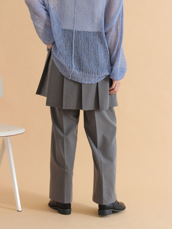 セール】 センタープレスストレートスラックス（グレー