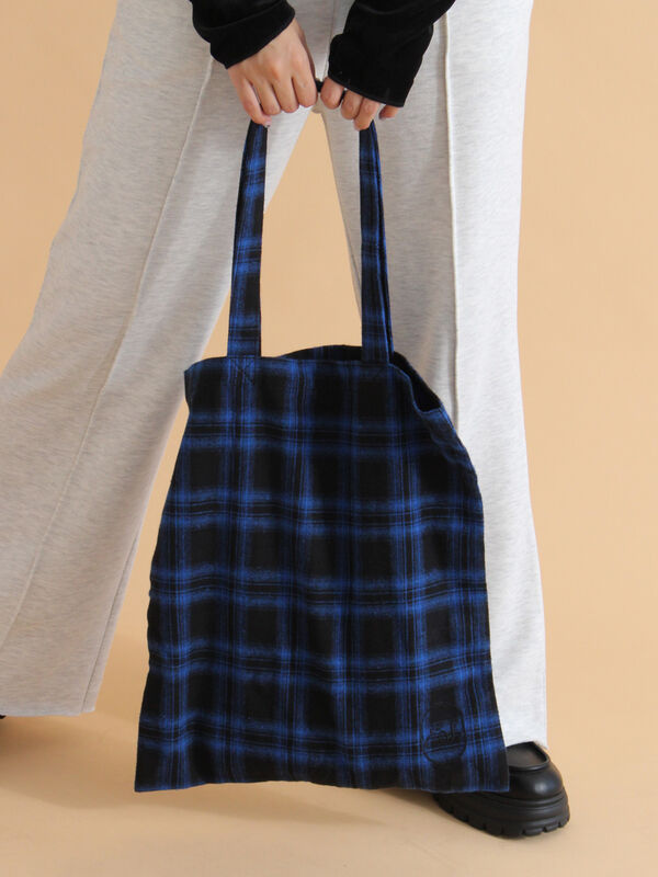 セール】 チェックトートバッグ（ブラック/レッド/イエロー/ブルー