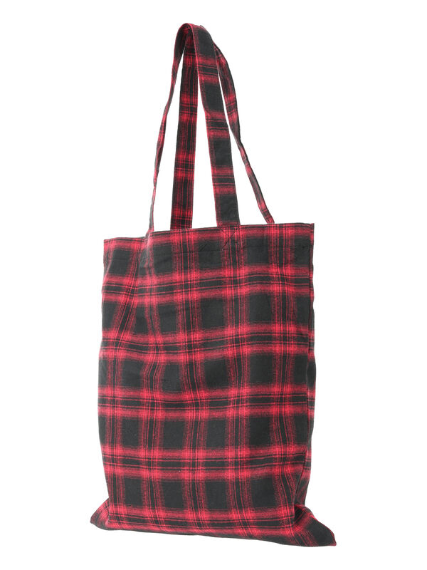 セール】 チェックトートバッグ（ブラック/レッド/イエロー/ブルー