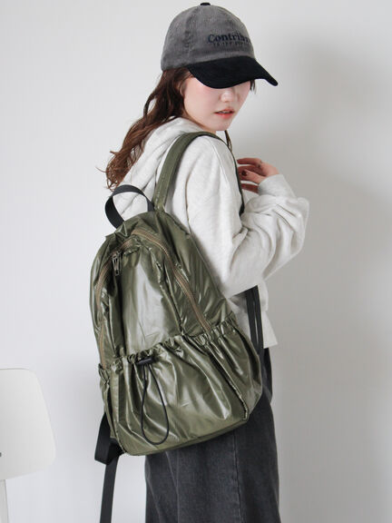 ギャザーリュック（グレー/ブラック/カーキ）｜ehka sopo（エヘカソポ）通販