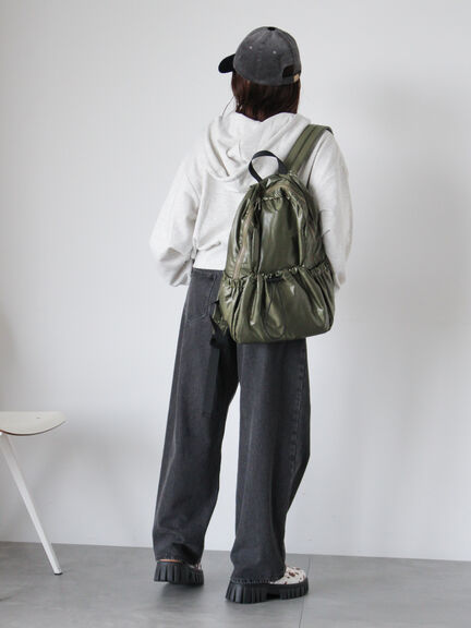 ギャザーリュック（グレー/ブラック/カーキ）｜ehka sopo（エヘカソポ）通販