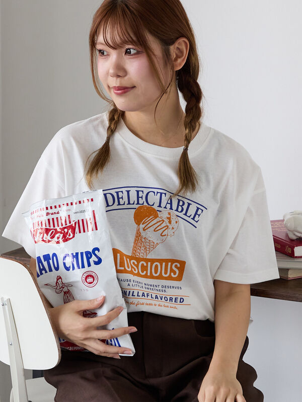 アイスクリームプリントTシャツ（オフホワイト/ピンク/ミント