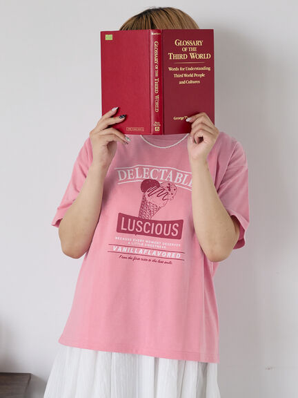 tシャツ ピンクのメッセージTシャツ レディース 4.4オンス ドライTシャツ | ビッグサイズ | 1枚 | 00300-ACT