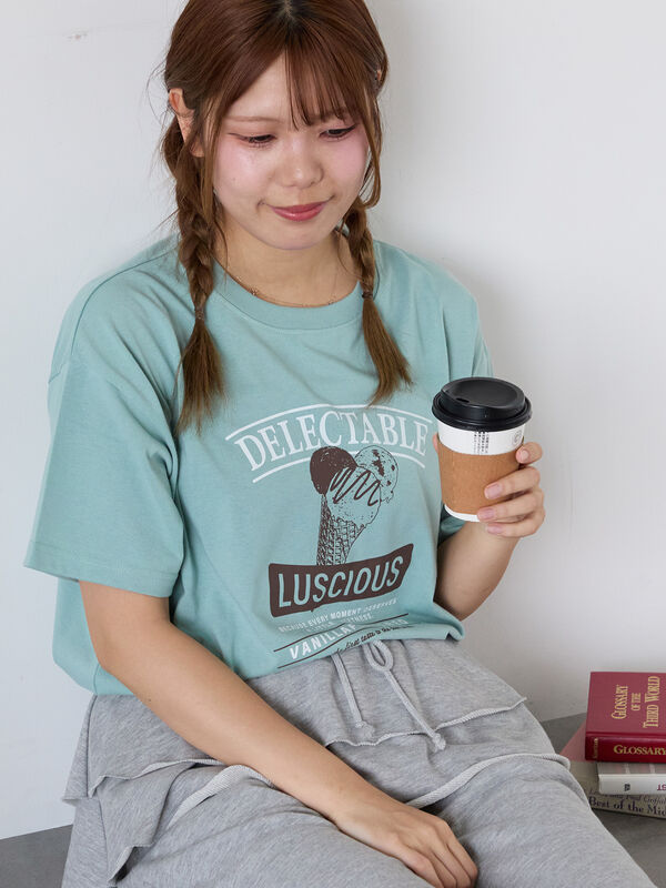 アイスクリームプリントTシャツ（オフホワイト/ピンク/ミント