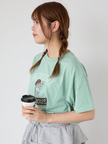 アイスクリームプリントTシャツ（オフホワイト/ピンク/ミント/サックスブルー）｜ehka sopo（エヘカソポ）通販