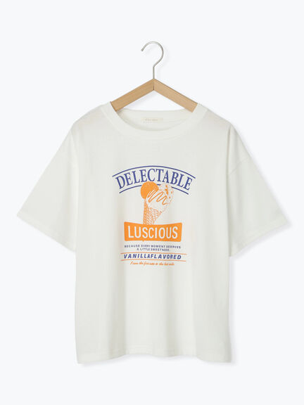 アイスクリームプリントTシャツ（オフホワイト/ピンク/ミント/サックスブルー）｜ehka sopo（エヘカソポ）通販