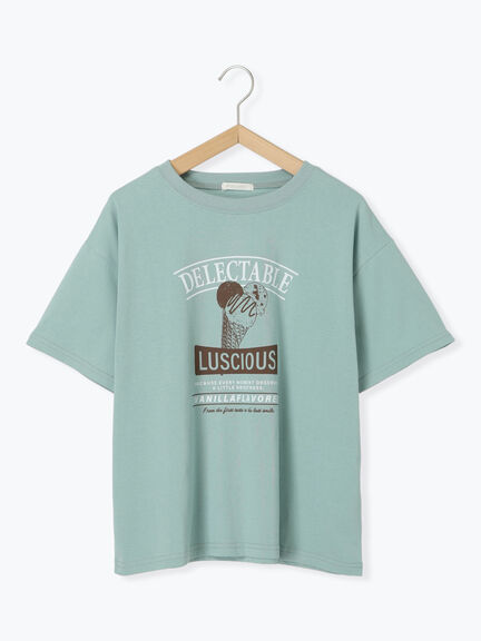 アイスクリームプリントTシャツ（オフホワイト/ピンク/ミント/サックスブルー）｜ehka sopo（エヘカソポ）通販