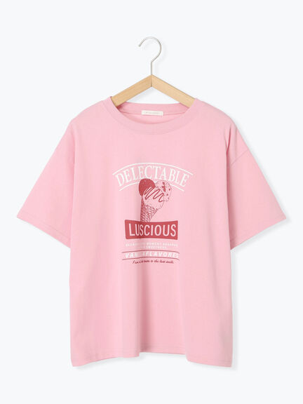 アイスクリームプリントTシャツ（オフホワイト/ピンク/ミント/サックスブルー）｜ehka sopo（エヘカソポ）通販