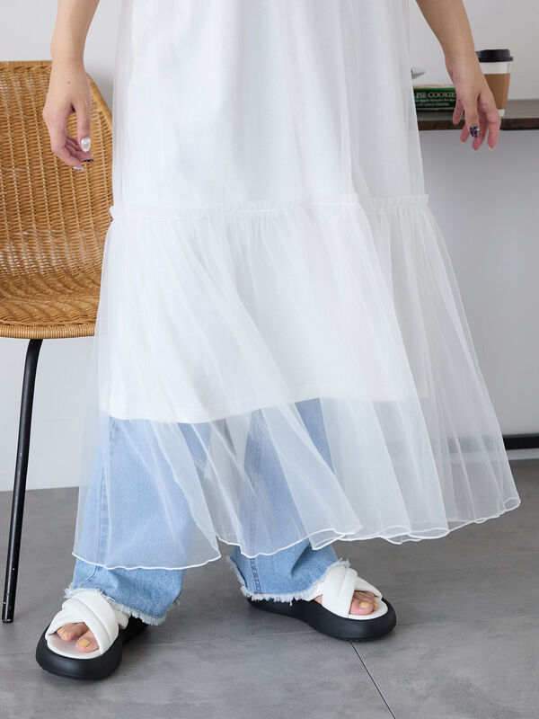 セール】 リメイク風ワンピース（オフホワイト/チャコールグレー/モカ