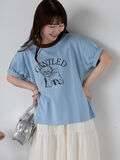 わんこプリントリンガーTシャツ（サックスブルー）｜ehka sopo（エヘカソポ）通販