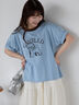 わんこプリントリンガーTシャツ（サックスブルー）｜ehka sopo（エヘカソポ）通販