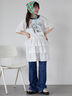 わんこプリントリンガーTシャツ（オフホワイト/チャコールグレー/グリーン/サックスブルー）｜ehka sopo（エヘカソポ）通販