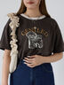 わんこプリントリンガーTシャツ（オフホワイト/チャコールグレー/グリーン/サックスブルー）｜ehka sopo（エヘカソポ）通販