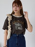 わんこプリントリンガーTシャツ（オフホワイト/チャコールグレー/グリーン/サックスブルー）｜ehka sopo（エヘカソポ）通販