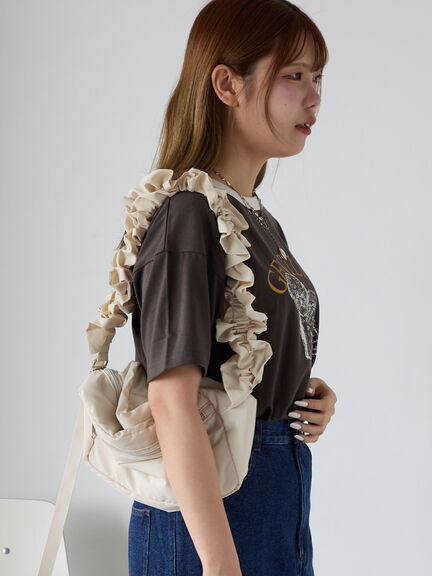 わんこプリントリンガーTシャツ（オフホワイト/チャコールグレー/グリーン/サックスブルー）｜ehka sopo（エヘカソポ）通販