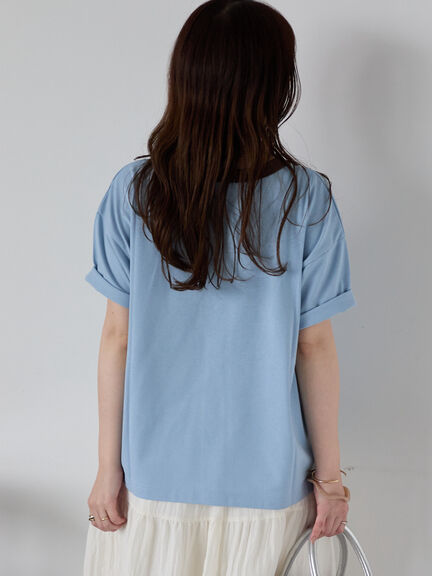わんこプリントリンガーTシャツ（オフホワイト/チャコールグレー/グリーン/サックスブルー）｜ehka sopo（エヘカソポ）通販