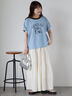 わんこプリントリンガーTシャツ（オフホワイト/チャコールグレー/グリーン/サックスブルー）｜ehka sopo（エヘカソポ）通販