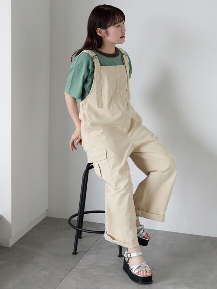わんこプリントリンガーTシャツ（オフホワイト/チャコールグレー/グリーン/サックスブルー）｜ehka sopo（エヘカソポ）通販