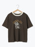 わんこプリントリンガーTシャツ（オフホワイト/チャコールグレー/グリーン/サックスブルー）｜ehka sopo（エヘカソポ）通販