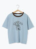 わんこプリントリンガーTシャツ（オフホワイト/チャコールグレー/グリーン/サックスブルー）｜ehka sopo（エヘカソポ）通販