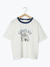 わんこプリントリンガーTシャツ（オフホワイト/チャコールグレー/グリーン/サックスブルー）｜ehka sopo（エヘカソポ）通販