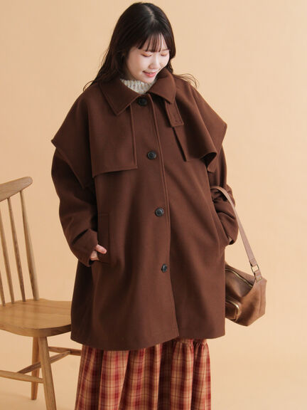 ケープコート（ブラック/ベージュ/ブラウン）｜ehka sopo（エヘカソポ）通販