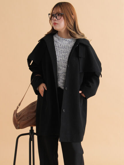 ケープコート（ブラック/ベージュ/ブラウン）｜ehka sopo（エヘカソポ）通販