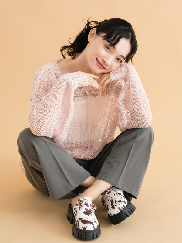 モヘアタッチシアーニット（ピンク）｜ehka sopo（エヘカソポ）通販