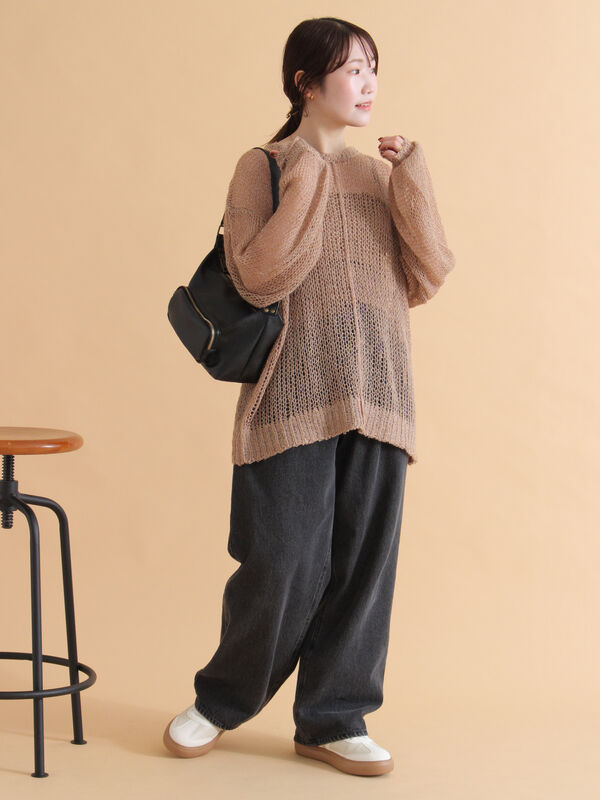 セール】 モヘアタッチシアーニット（グレー/ピンク/モカ/ブルー