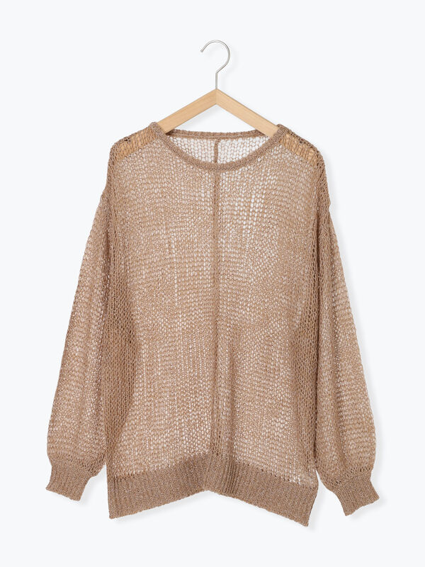 セール】 モヘアタッチシアーニット（グレー/ピンク/モカ/ブルー