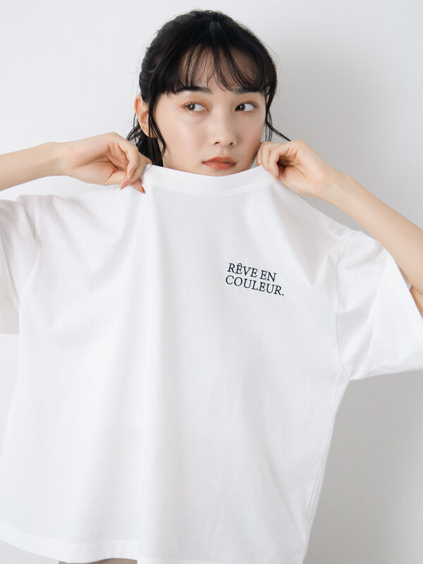 ロゴ刺繍フレア袖カットソー（オフホワイト/ベージュ/グリーン/ネイビー）｜ehka sopo（エヘカソポ）通販