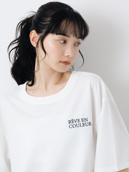 ロゴ刺繍フレア袖カットソー（オフホワイト/ベージュ/グリーン/ネイビー）｜ehka sopo（エヘカソポ）通販