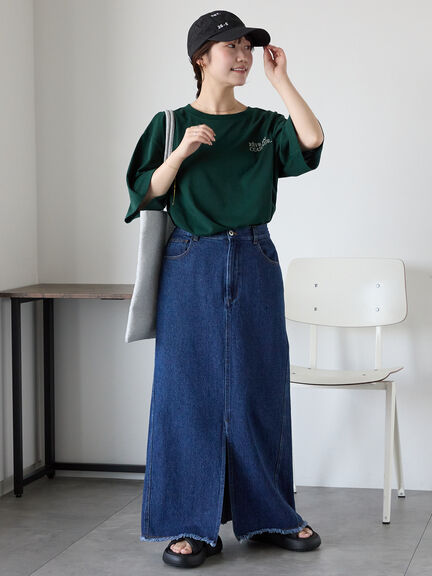 ロゴ刺繍フレア袖カットソー（オフホワイト/ベージュ/グリーン/ネイビー）｜ehka sopo（エヘカソポ）通販