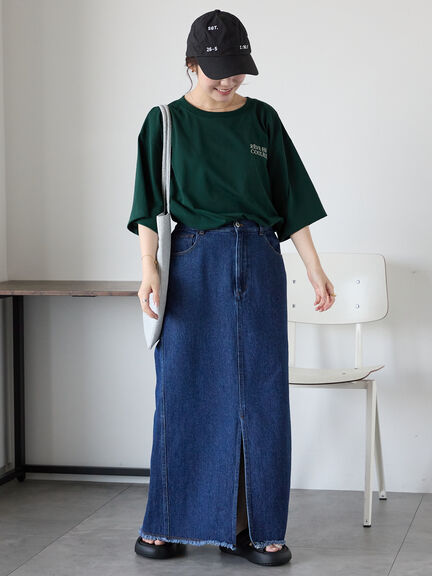 ロゴ刺繍フレア袖カットソー（オフホワイト/ベージュ/グリーン/ネイビー）｜ehka sopo（エヘカソポ）通販