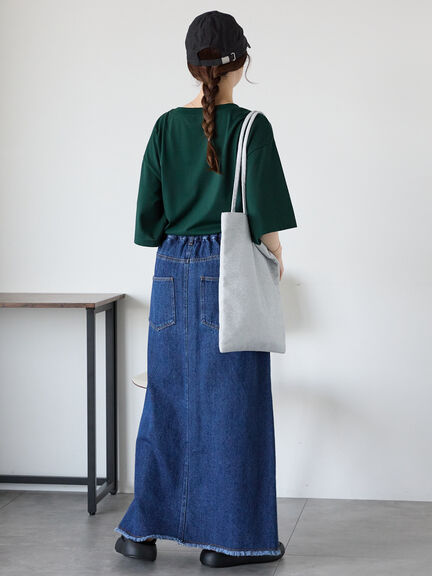 ロゴ刺繍フレア袖カットソー（オフホワイト/ベージュ/グリーン/ネイビー）｜ehka sopo（エヘカソポ）通販
