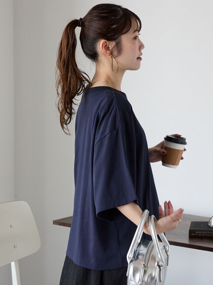 ロゴ刺繍フレア袖カットソー（オフホワイト/ベージュ/グリーン/ネイビー）｜ehka sopo（エヘカソポ）通販